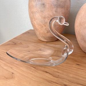 Vintage Glass Swan Dish